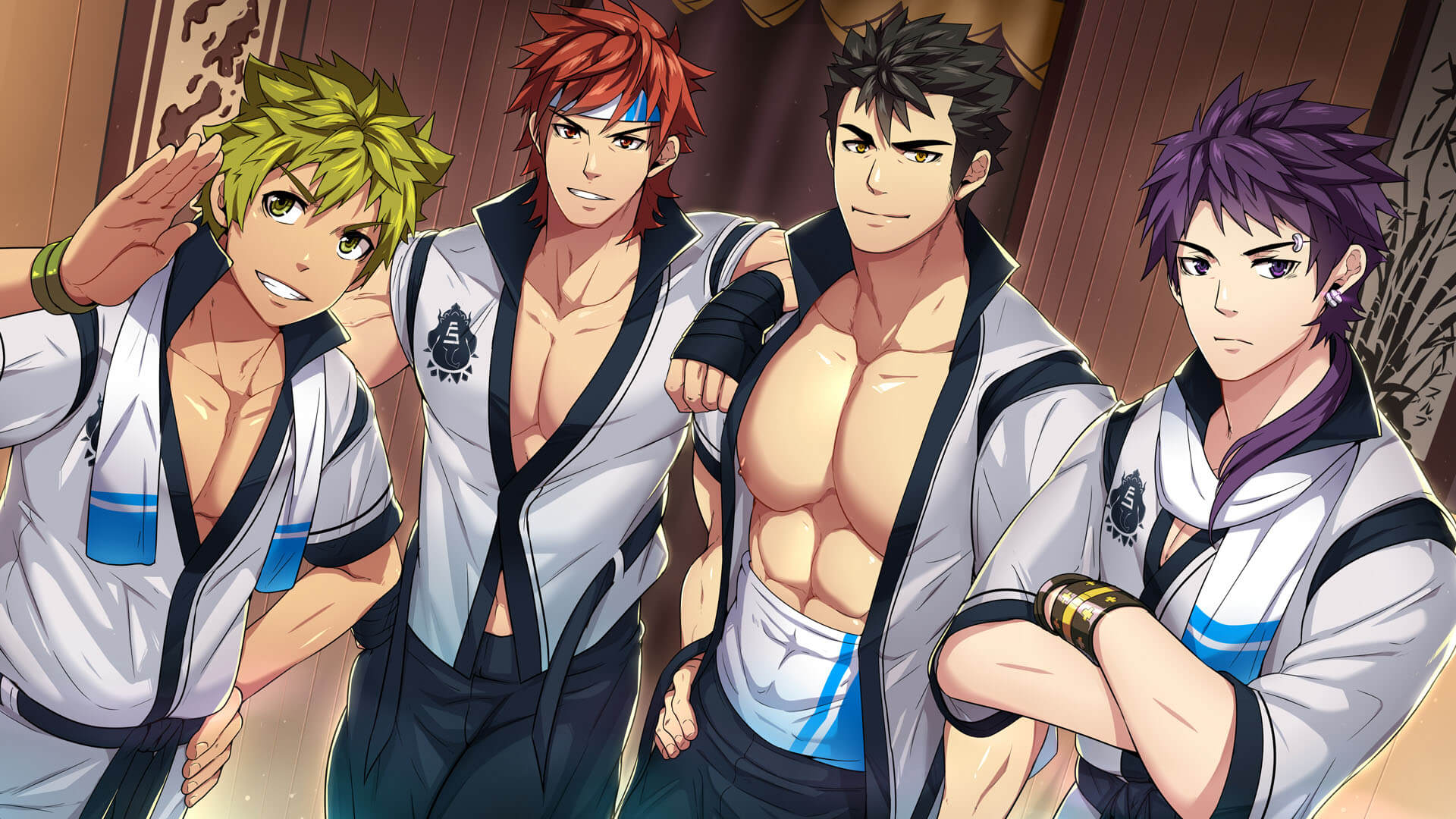 Full Service scene of Tomoki exploring the streets of Morningwood at evening